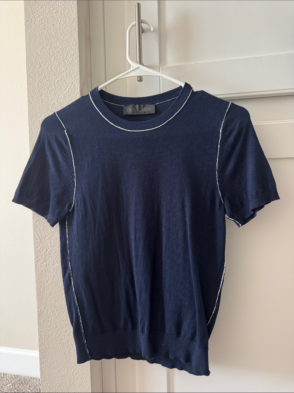 Zara Navy Knit Top